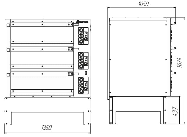 Печь хлебопекарная Восход-ПХЭ 72 размеры